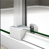 Aica 195cm Box Doccia Angolare Porta Scorrevole Vetro 8mm Temperato Anticalcare Trasparente Telaio Cromato Lucido varie dimensioni - Consegna gratuita