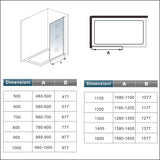 Aica Parete Fissa Doccia Walk In 40-120x200cm in Vetro 8 mm Temperato Trasparente Anticalcare Con Barra Stabilizzatrice Profilo Nero Opaco - Consegna gratuita
