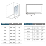 Aica 100-120x200cm Walk In Parete Per Doccia in Vetro Temperato 8mm Anticalcare Serigrafato Nero con Riquadri Barra Stabilizzatrice Nero Opaco - Consegna gratuita