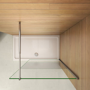 AICA Walk In Parete Per Doccia Con Barra Stabilizzatrice Regolabile 70-120cm Vetro 8mm Temperato Opaco Anticalcare