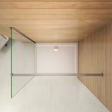 Aica Box Doccia Parete Doccia Walk In Alta 195cm Vetro Temperato Trasparente Anticalcare 6mm Easyclean Con Barra Stabilizzatrice - Consegna gratuita