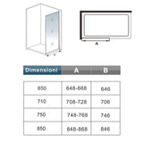 Walk In Parete Fissa per Doccia in Vetro Temperato 6mm Satinato Opaco Anticalcare - Consegna gratuita