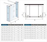 Aica Walk In Alta 200cm Parete Per Doccia Vetro Temperato Trasparente Anticalcare Doppia Paretina Mobile Da 40 cm e Doppia Barra Stabilizzatrice - Consegna gratuita