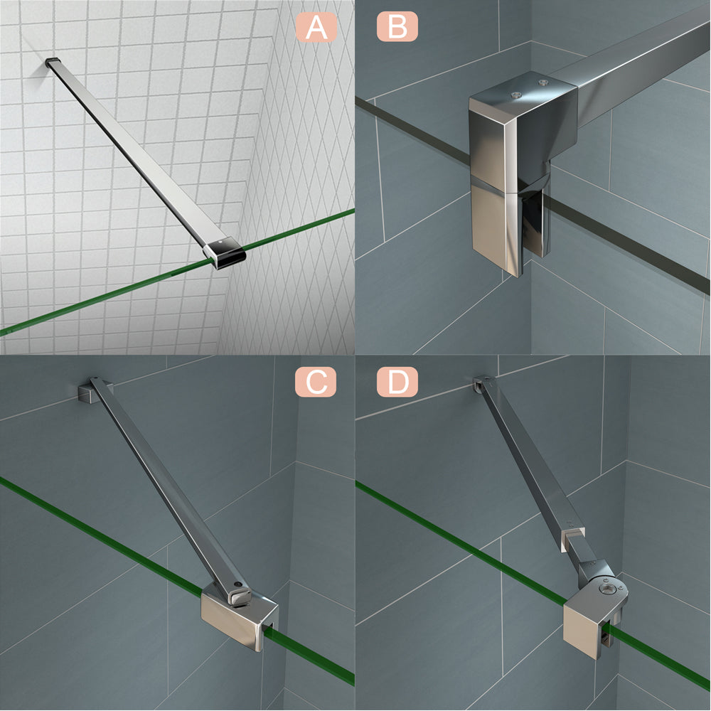 Aica Italy - barra stabilizzatrice rinforzante per box doccia alluminio cromato