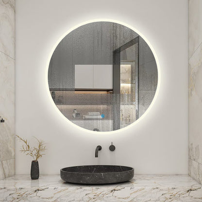 Specchio Da Bagno Rotondo Da 100cm con LED A, Anti Nebbia, Touch, 3 Temperature Colore