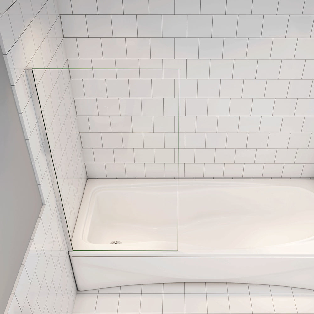 140cm Sopravasca WALK IN Parete Fissa Doccia Per Vasca Pannello Singolo Vetro Temperato 6mm Trasparente Anticalcare Cromato Lucido 70 NO