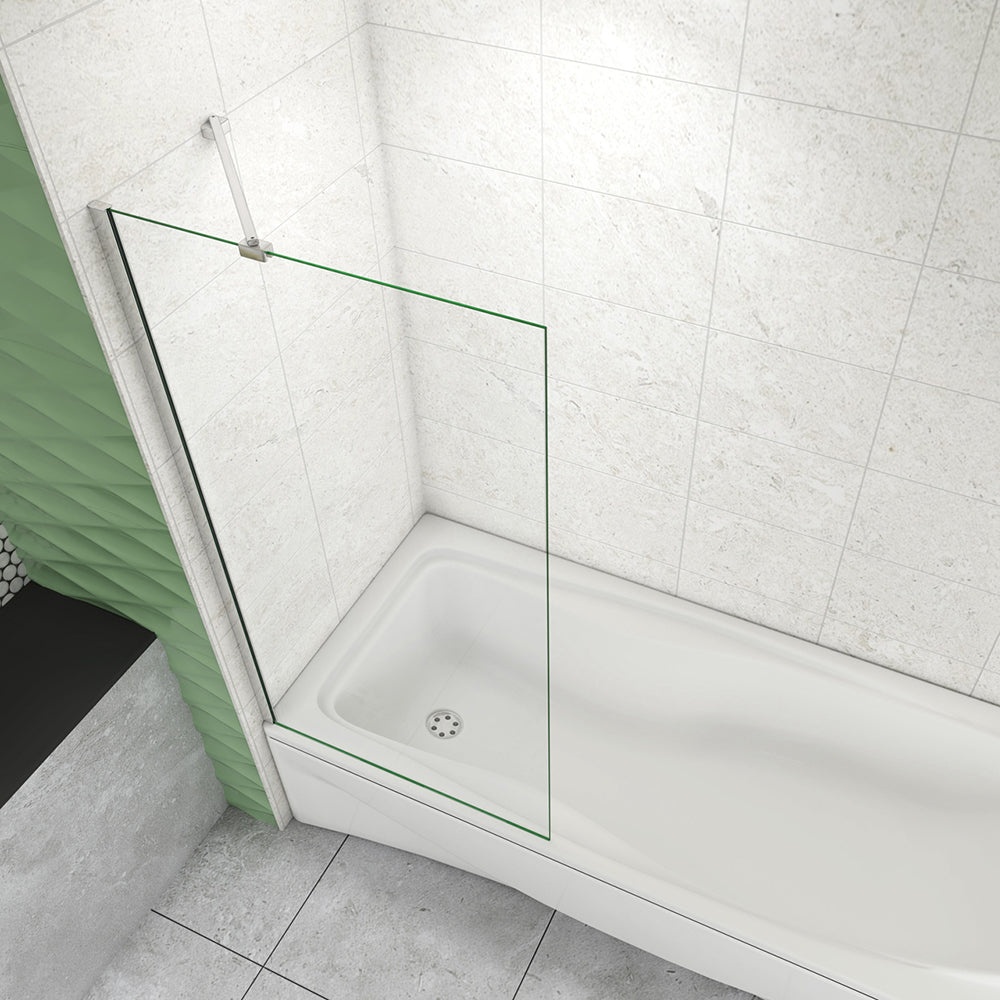 140cm Sopravasca WALK IN Parete Fissa Doccia Per Vasca Pannello Singolo Vetro Temperato 6mm Trasparente Anticalcare Cromato Lucido 70 Sì