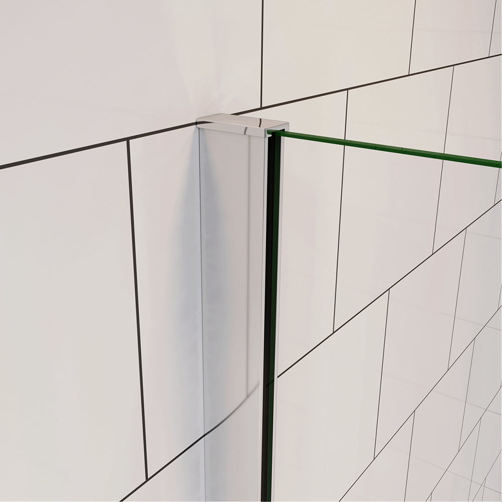 140cm Sopravasca WALK IN Parete Fissa Doccia Per Vasca Pannello Singolo Vetro Temperato 6mm Trasparente Anticalcare Cromato Lucido