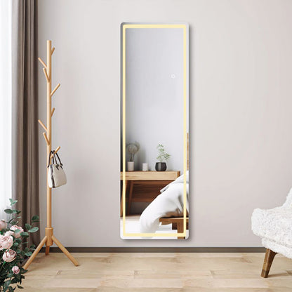 AICA Specchio a figura intera e LED, Rettangolare 150x40cm, Tocco intelligente, 3 temperature colore regolabili