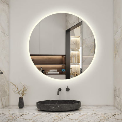 Specchio Da Bagno Rotondo Da 100cm con LED A, Anti Nebbia, Touch, 3 Temperature Colore