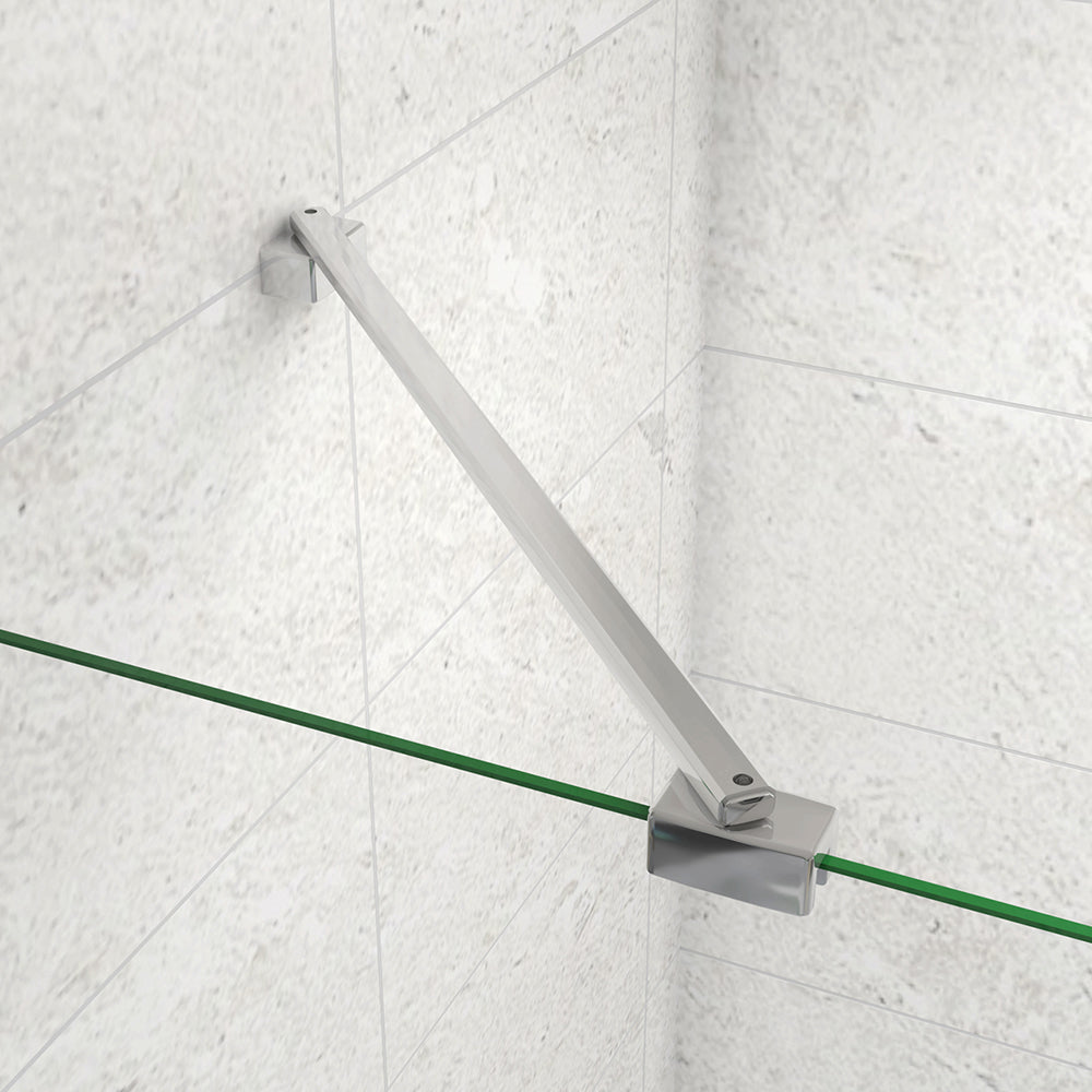 140cm Sopravasca WALK IN Parete Fissa Doccia Per Vasca Pannello Singolo Vetro Temperato 6mm Trasparente Anticalcare Cromato Lucido