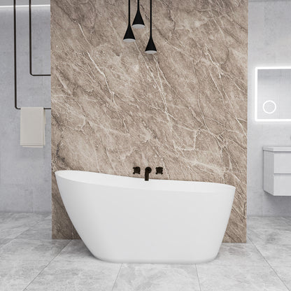 Vasca da Bagno a Isola 160x72x73 /170x78x73cm Vasca da Bagno Freestanding in Acrilico Bianco Ovale Irregolare