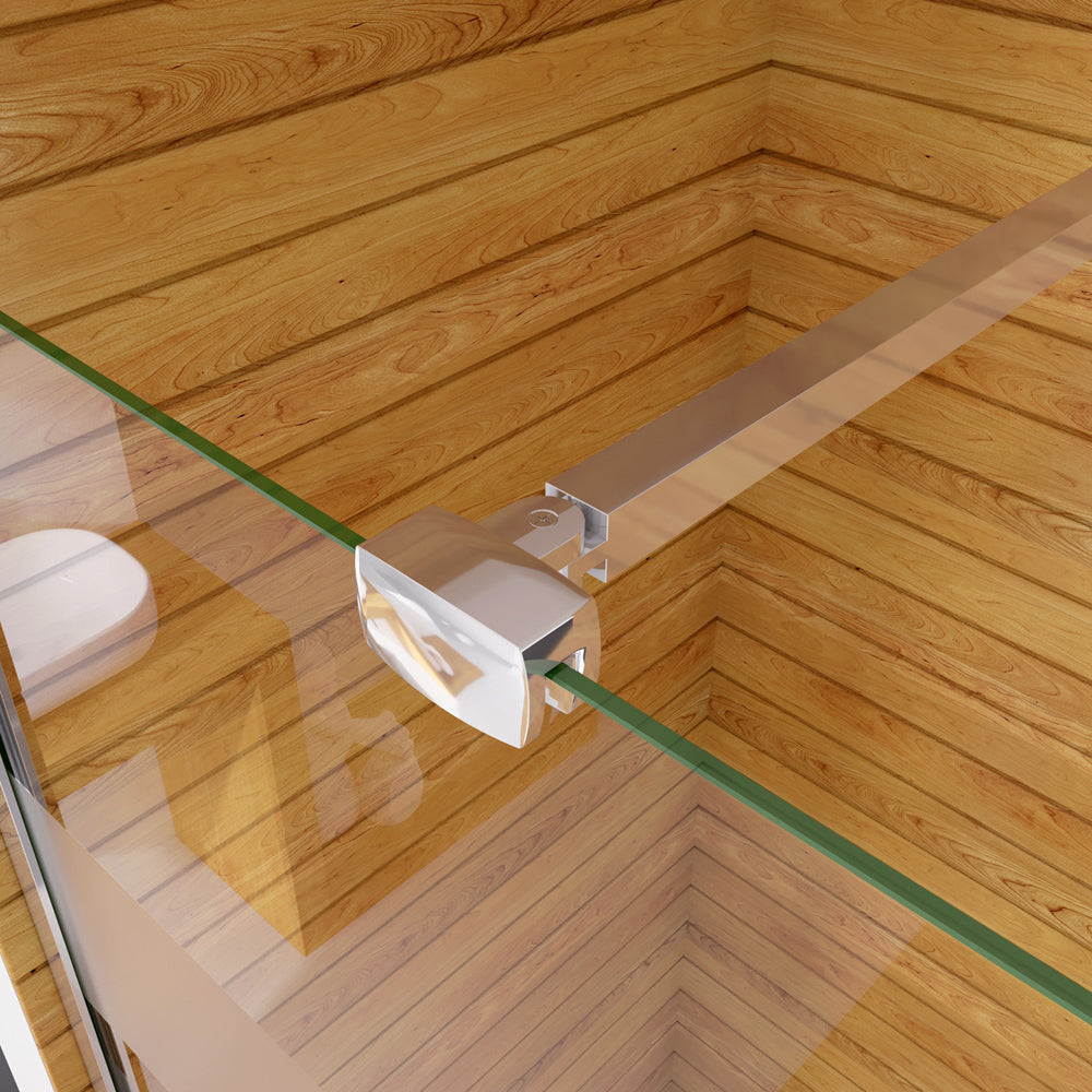 Box Doccia Walk In Parete Fissa in Vetro Temperato 6 mm Anticalcare Multi Fasce Satinate Opache con Barra Stabilizzatrice Regolabile