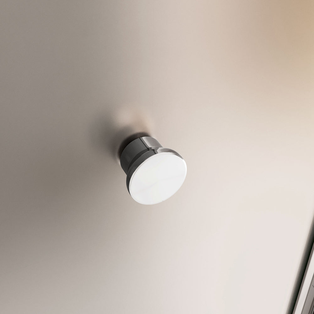 185cm Box Doccia per Nicchia Porta a Soffietto Vetro Temperato 5mm Satinato Opaco Profilo Cromato Lucido