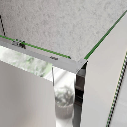 120cm Box Doccia Angolare Porta Scorrevole con Parete Fissa Vetro Temperato 5mm Satinato Opaco H.185cm