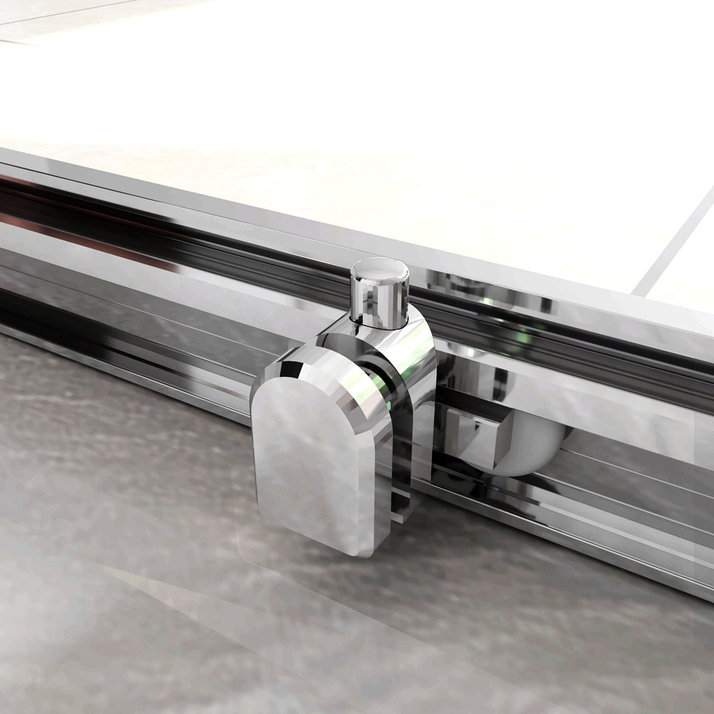 185cm Porta Doccia Per Nicchia Anta Scorrevole Ingresso Laterale In Vetro Temperato 5mm Satinato Opaco