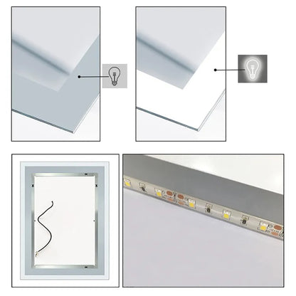 Aica LED Specchio da bagno 50×70 cm, luminosit regolabile a 3 colori, antiappannamento, memoria di interruzione di corrente
