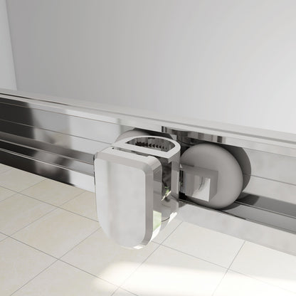 Box Doccia Angolare Porta Scorrevole con Parete Fissa Vetro Temperato 5mm Satinato Opaco H.185cm