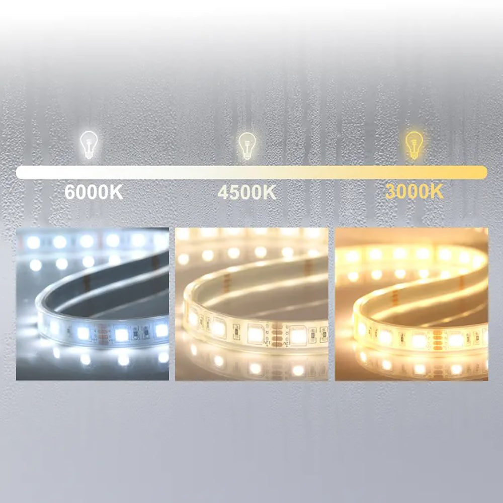 AICA Specchio a figura intera e LED, Rettangolare 150x40cm, Tocco intelligente, 3 temperature colore regolabili