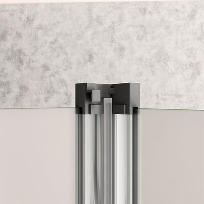185cm Box Doccia per Nicchia Porta a Soffietto Vetro Temperato 5mm Satinato Opaco Profilo Cromato Lucido