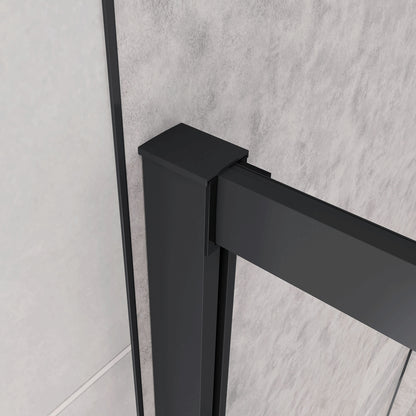 Box Doccia Semicircolare Ante Scorrevoli Vetro Temperato 5mm Trasparente Profilo Nero Opaco