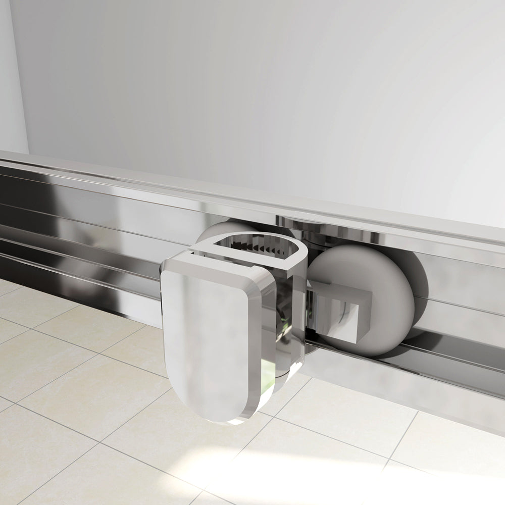 185cm Porta Doccia Per Nicchia Anta Scorrevole Ingresso Laterale In Vetro Temperato 5mm Satinato Opaco