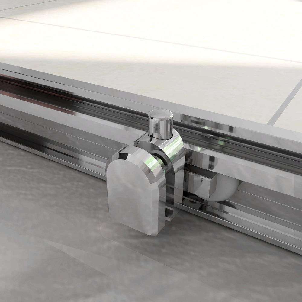 Box Doccia Angolare Porta Scorrevole con Parete Fissa Vetro Temperato 5mm Satinato Opaco H.185cm