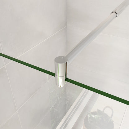 Walk in Doccia Due Pareti Vetro Temperato Anticalcare Fascia Opaca Centrale ANTI FRANTUMI Barra Stabilizzatrice Cromo Lucido