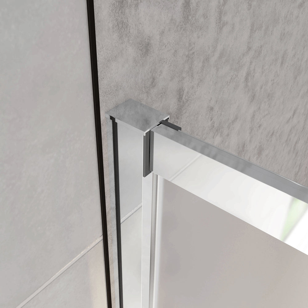 120cm Box Doccia a Tre Lati Porta Scorrevole con 2 Parete Fissa Vetro Temperato 5mm Satinato Opaco H.185cm