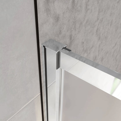 185cm Porta Doccia Per Nicchia Anta Scorrevole Ingresso Laterale In Vetro Temperato 5mm Satinato Opaco