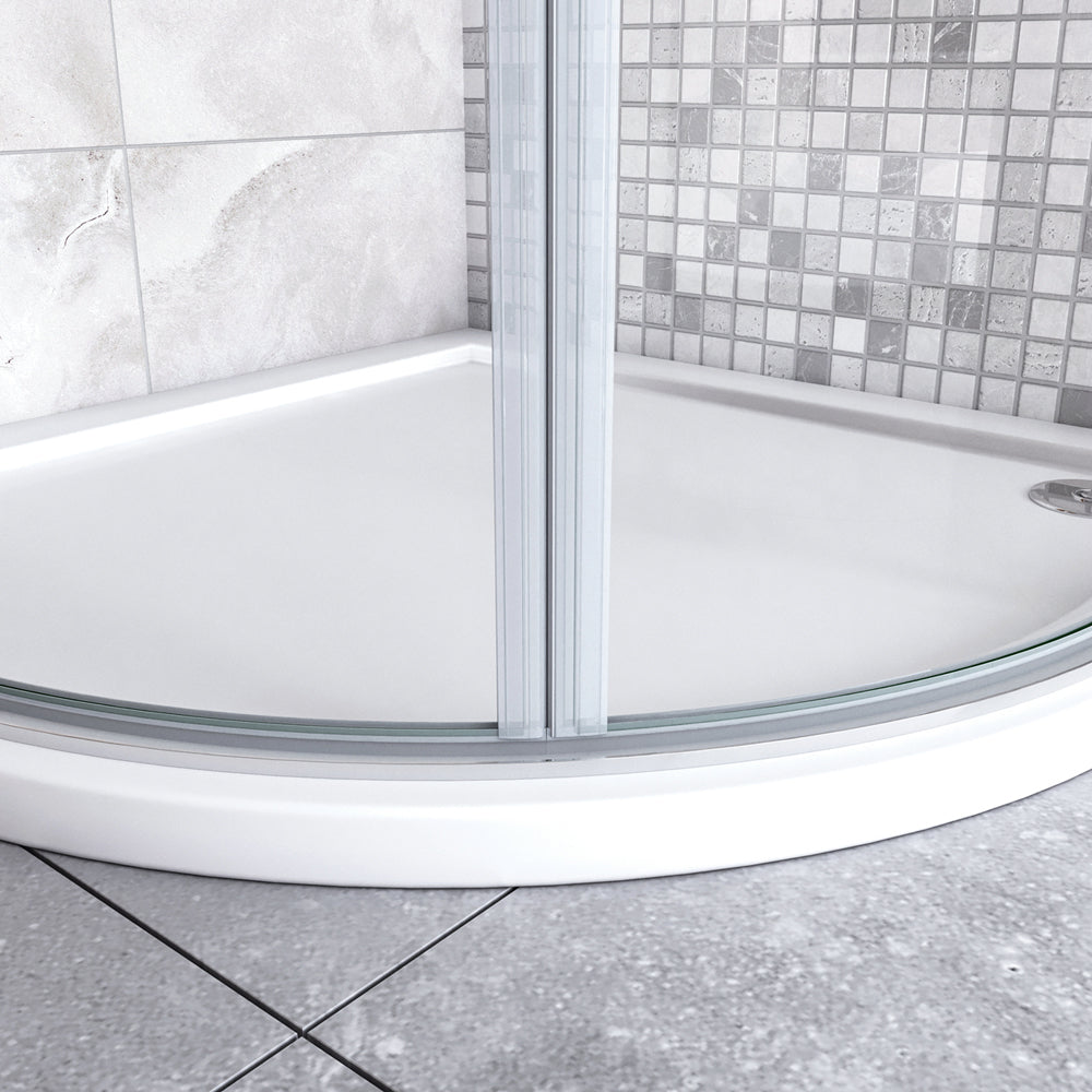 195 cm Box Doccia Semicircolare Porte Battenti e Ante Pieghevoli in Vetro Temperato 6mm Anticalcare Trasparente Profilo Cromo Lucido