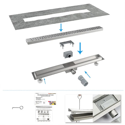 AICA ITALY Canaletta doccia canalina doccia per box doccia acciaio inox sifone antiodore bolle griglia