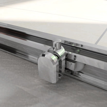 120cm Box Doccia a Tre Lati Porta Scorrevole con 2 Parete Fissa Vetro Temperato 5mm Satinato Opaco H.185cm