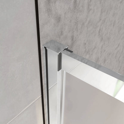 120cm Box Doccia Angolare Porta Scorrevole con Parete Fissa Vetro Temperato 5mm Satinato Opaco H.185cm