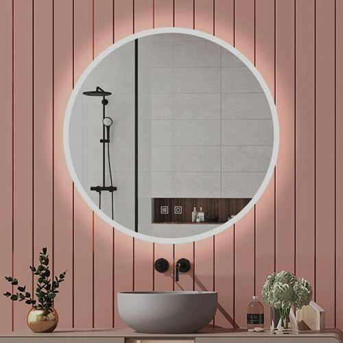 Aica Specchio Tondo LED da Bagno, Temperatura Colore Opzionale, Anti-appannamento, Facile da Installare,Tocco, IP44, Retroilluminato