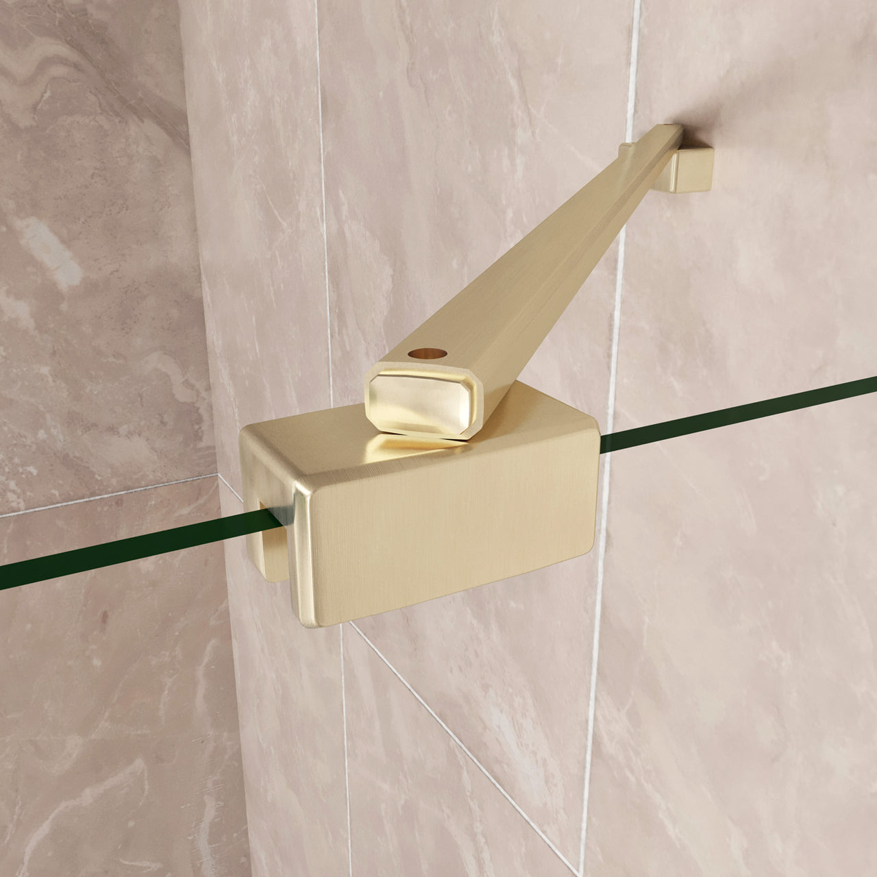 185 cm Box Doccia Angolare Porta Battente Pieghevole Parete Fissa Vetro Temperato 6 mm Anticalcare Barra Stabilizzatrice da 45 cm Dorato Spazzolato