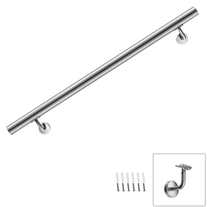 Corrimano in acciaio inox 304 spazzolato 80/100/120/150/180/200cm per interni ed esterni scale