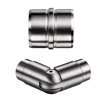 Connettore regolabile /Connettore dritto in acciaio inox 304 per corrimano Ø42.2/42.4mm parete#Argento spazzolato
