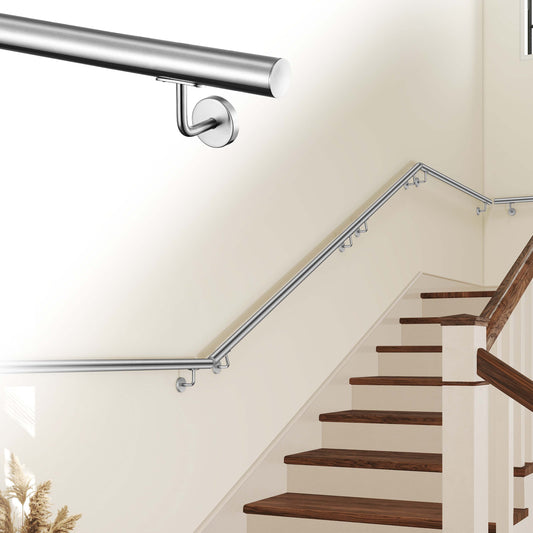 Corrimano Inox 304 Satinato 80-100-120-150-180-200-220-240 cm per Pareti Interne ed Esterne