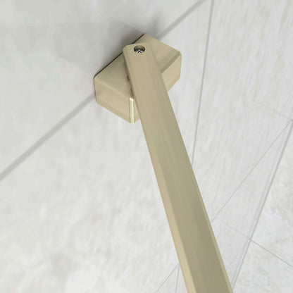 Box Doccia Walk In 40-120x200 cm Parete Fissa Vetro 8 mm Trasparente Anticalcare Oro Spazzolato Barra Stabilizzatrice 45 cm Snodabile