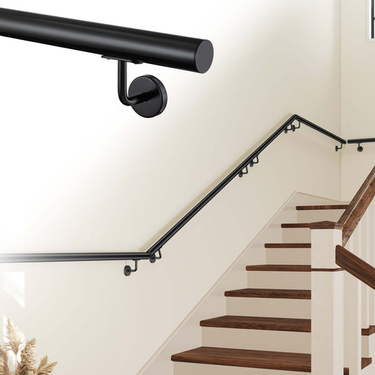 Corrimano Inox 304 nero opaco 80-100-120-150-180-200-220-240 cm per Scale Interne ed Esterne