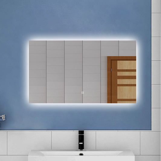AICA 80-120 x 60-70 Specchio da bagno con LED|Rettangolare|Touch|Memoria|Dimmerabile|Retroilluminato