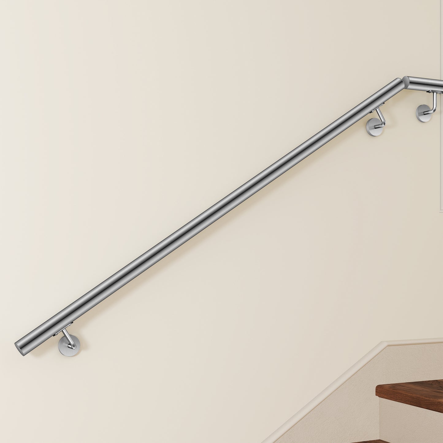 Corrimano Inox 304 Satinato 80-100-120-150-180-200-220-240 cm per Pareti Interne ed Esterne
