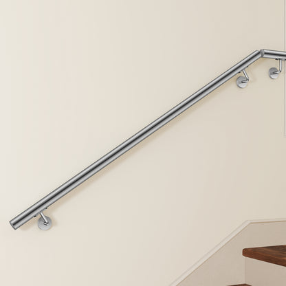 Corrimano Inox 304 Satinato 80-100-120-150-180-200-220-240 cm per Pareti Interne ed Esterne