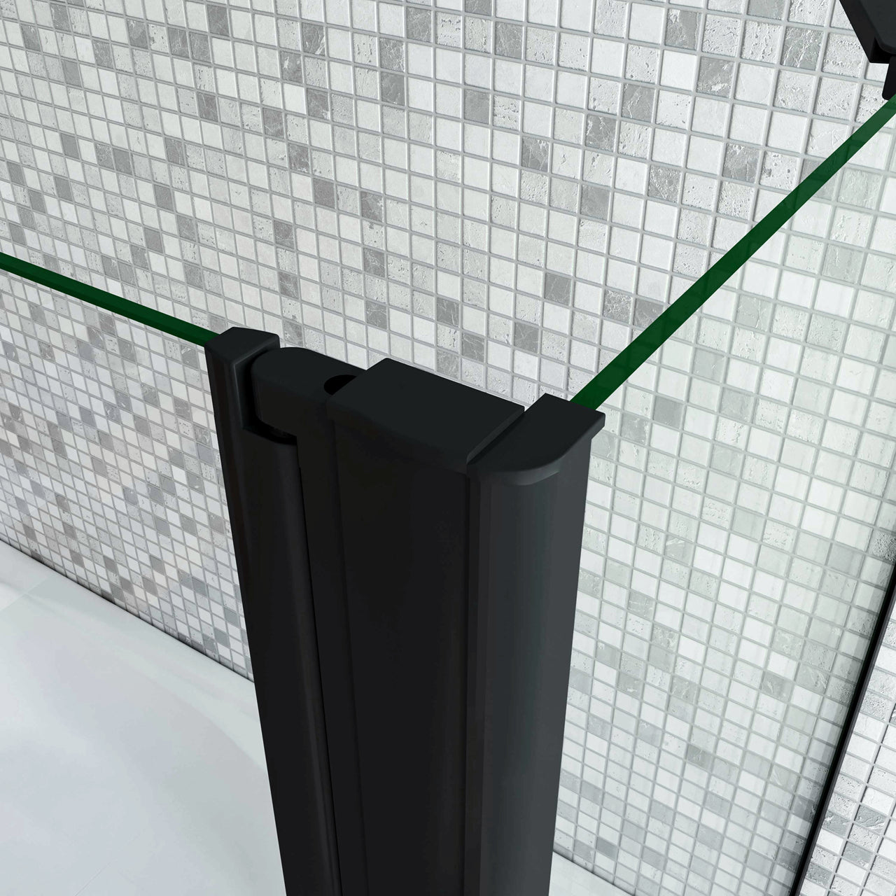 90/100/110/120/130x140cm Sopravasca Angolare 2 Ante Pieghevoli con Parete Laterale 65/70/75 cm Vetro Temperato 6 mm Trasparente Anticalcare Nero Opaco