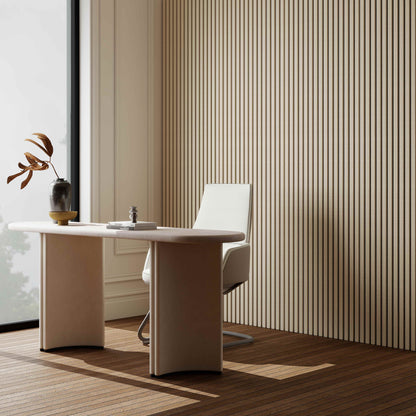 Set di 2/3 pannelli decorativi fonoassorbenti in legno MDF, 260 cm × 30 cm, Sp 21 mm, Color rovere naturale/chiaro/scuro/noce/grigio chiaro (Copy)#Color rovere naturale