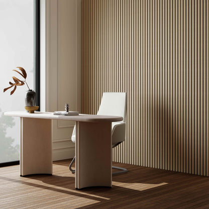 Set di 2/3 pannelli decorativi fonoassorbenti in legno MDF, 260 cm × 30 cm, Sp 21 mm, Color rovere naturale/chiaro/scuro/noce/grigio chiaro (Copy)#Color rovere chiaro