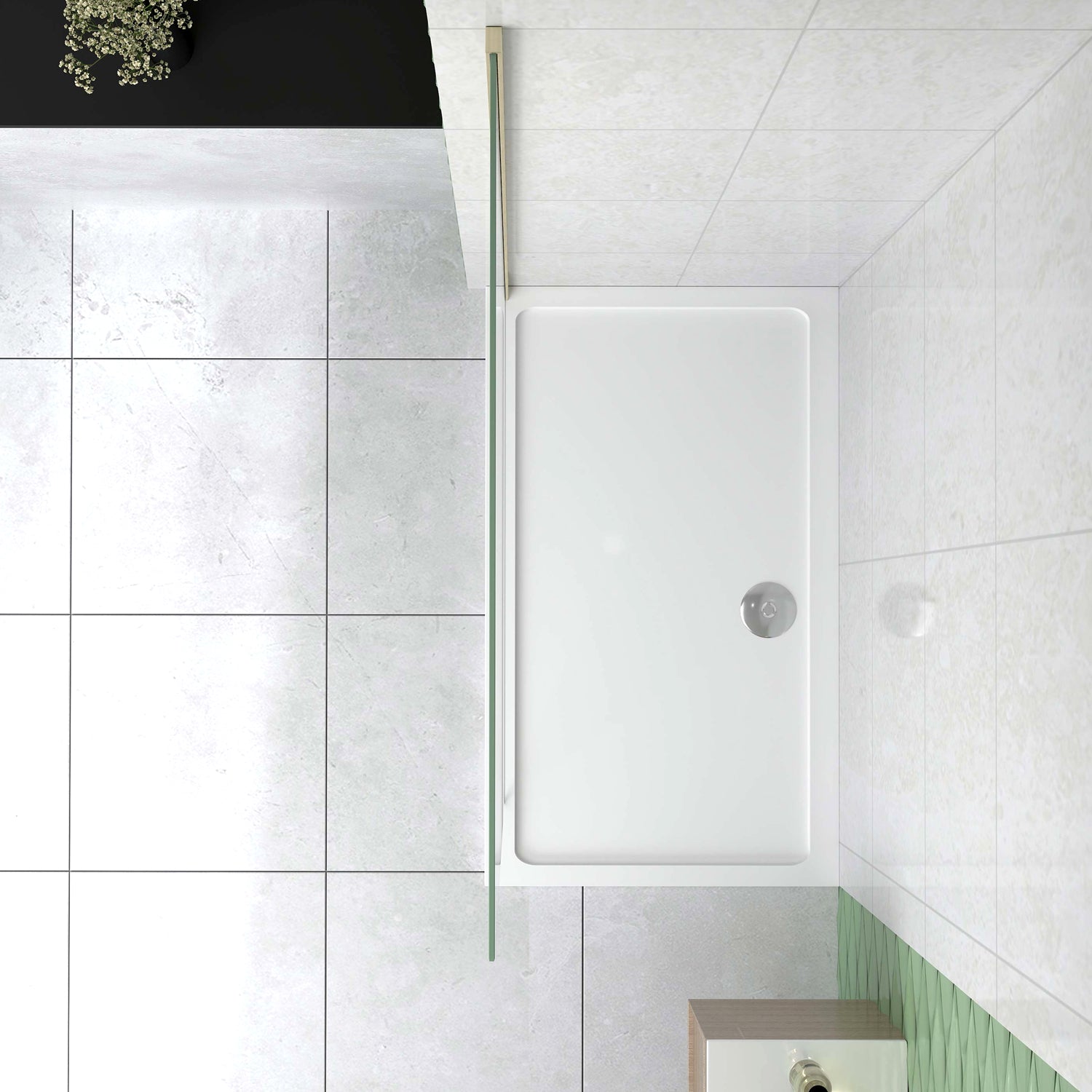 Box Doccia Walk In 40-120x200 cm Parete Fissa Vetro 8/10 mm Trasparente Anticalcare Oro Spazzolato