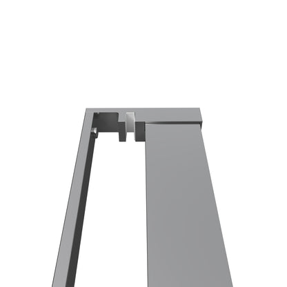 Mensola Doccia per Parete Doccia Walk in 80/90/100/120 cm Alluminio Cromo Lucido/Nero Opaco Porta-asciugamani Adattabile Vetro da 8 mm