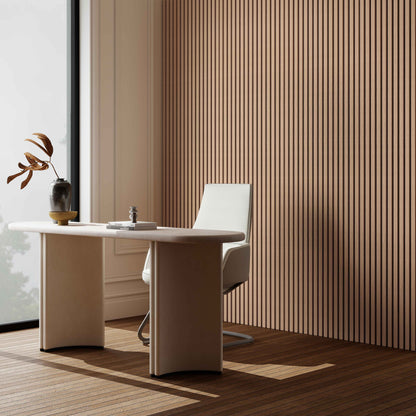 Set di 2/3 pannelli decorativi fonoassorbenti in legno MDF, 260 cm × 30 cm, Sp 21 mm, Color rovere naturale/chiaro/scuro/noce/grigio chiaro (Copy)#Color rovere scuro